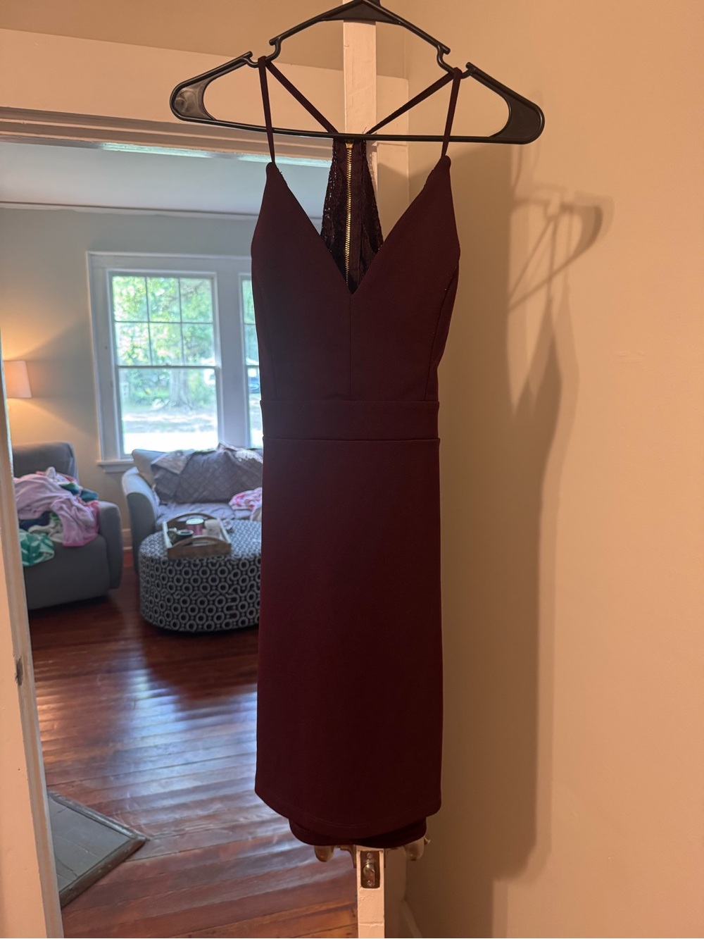 City Triangles Plum Lace Back Bodycon Mini Dress | Size 11
